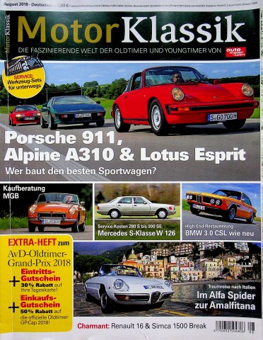 Deckblatt Motor Klassik (08/2018)